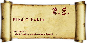 Mikó Eutim névjegykártya
